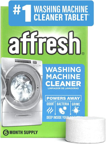 Affresh Washing Machine Cleaner, Helps Power Away Odor Causing Bacteria & Grime Deep Inside Pump, Valve & Hoses, 6 Time Release Tablets, 6 Month Supply