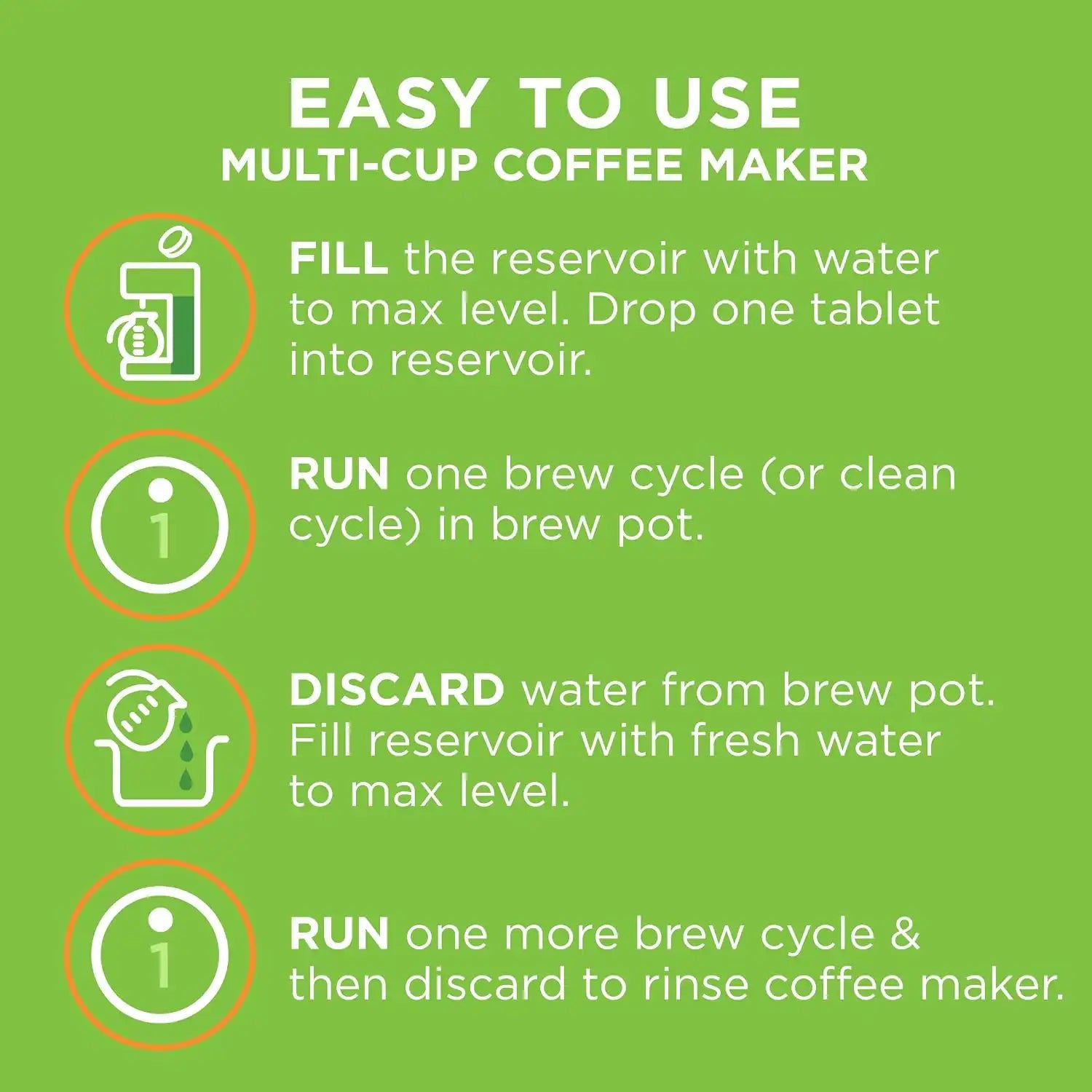 Affresh Coffee Maker Cleaner, Works with Multi-cup and Single-serve Brewers, 3 Tablets (Pack of 6)